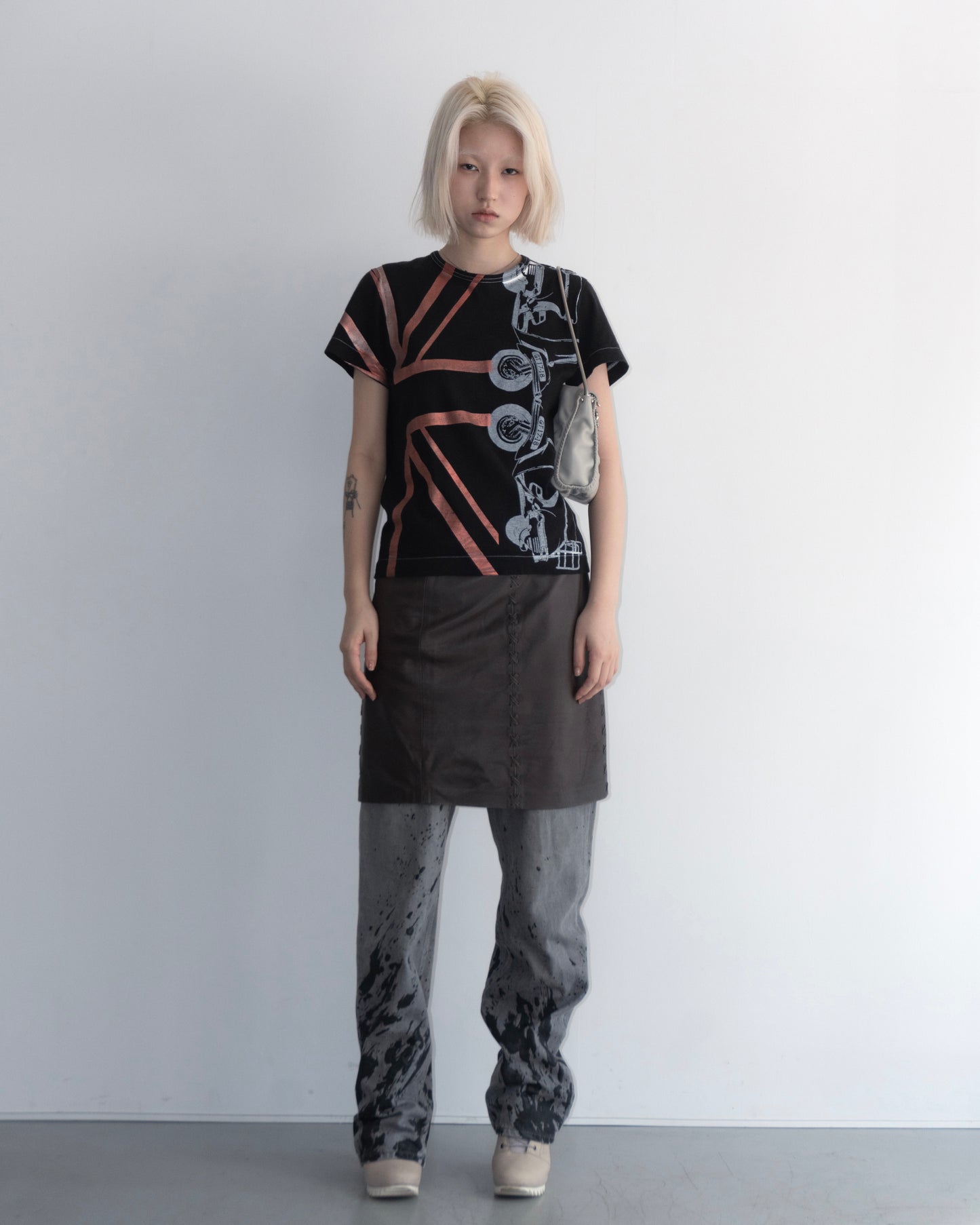 VINTAGE Woven Nappa Leather Skirt