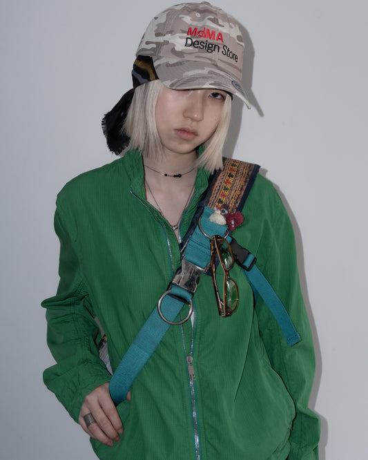 DIRK BIKKEMBERGS Object Dye Zipper Blouson (Green)